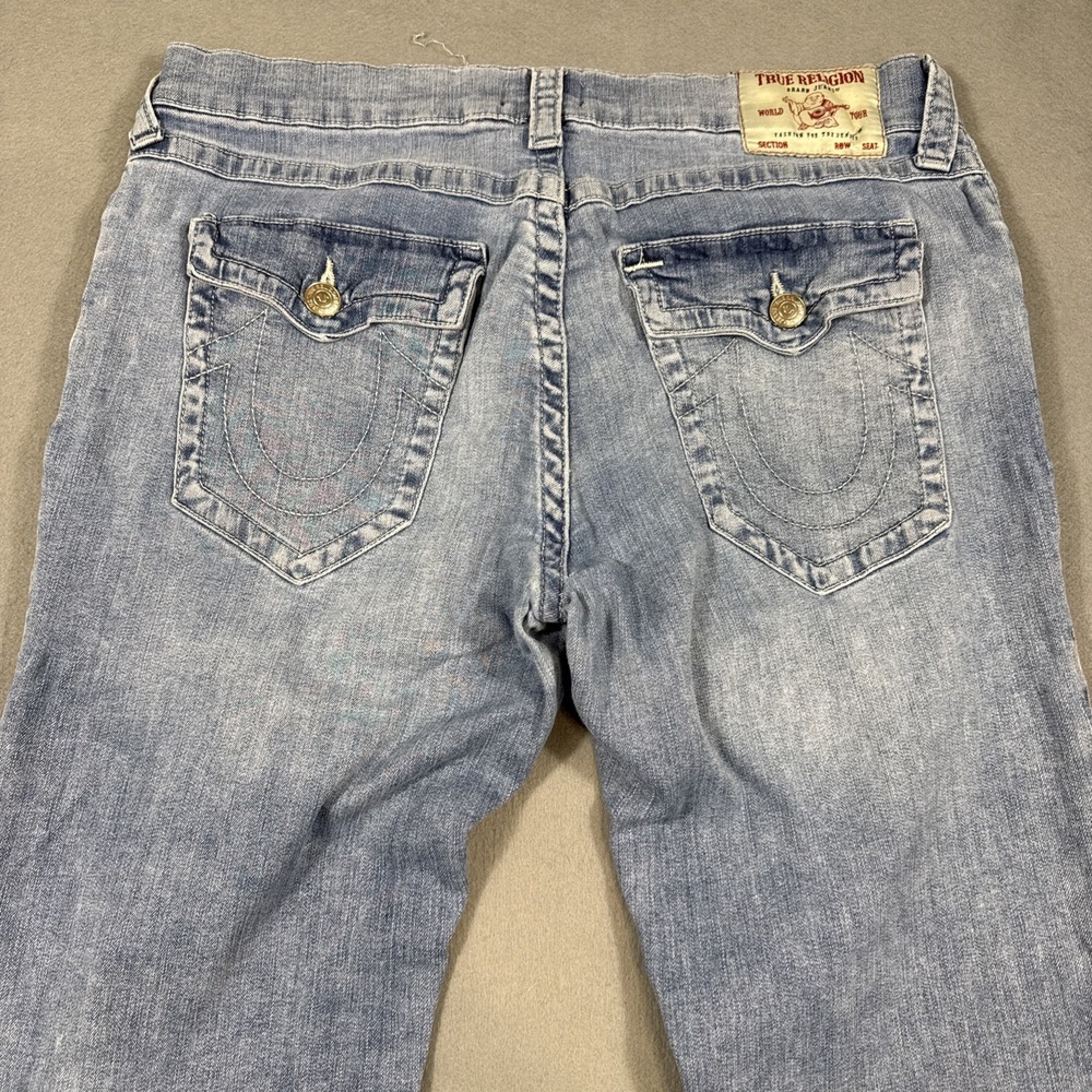 True Religion Jeans Mens 38/33 Blue Billy Flap Pockets Relaxed Bootcut